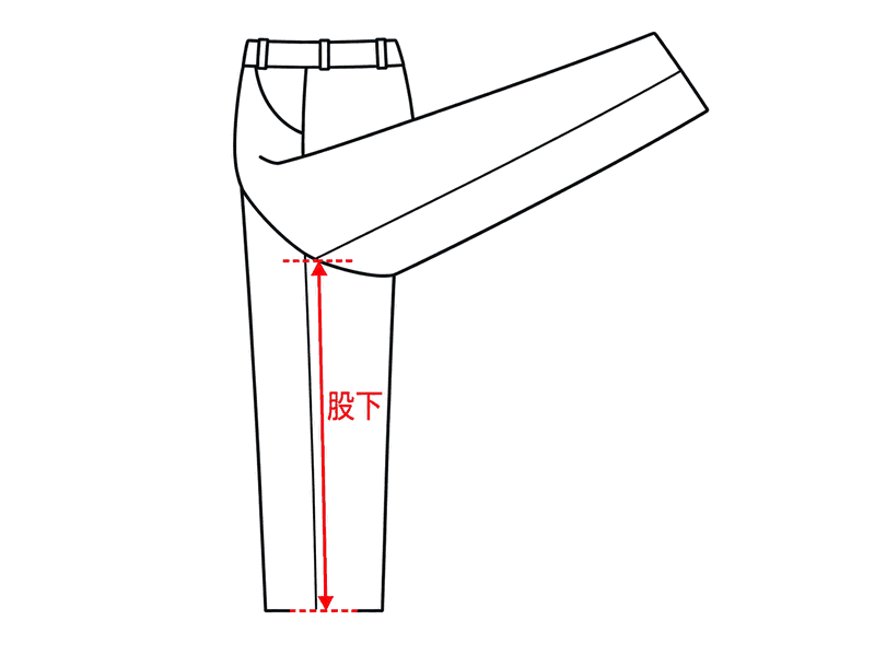 パンツの計測箇所:股下