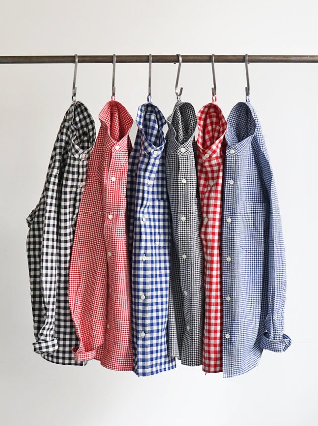 30%OFF】maillot (マイヨ) Sunset Gingham New Stand Collar Shirts